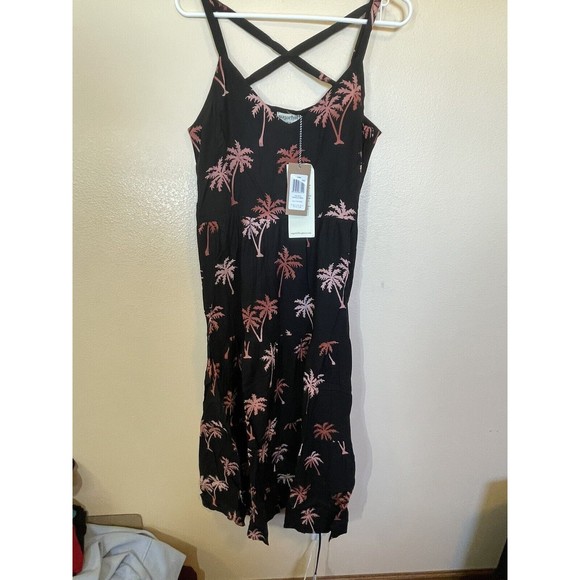 Sugarhill Boutique Tara Batik Tiered Black Palm Tree Dress Size 8 - Picture 7 of 8